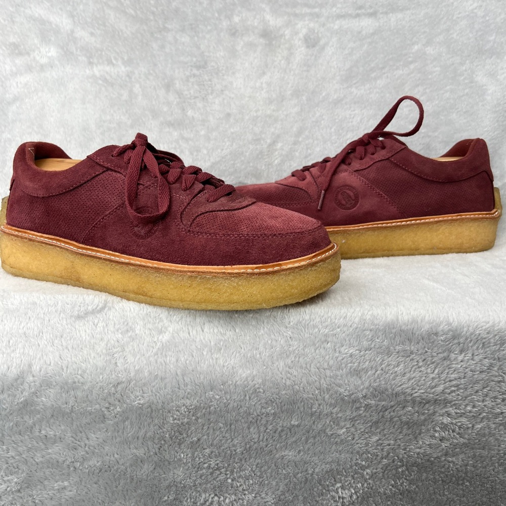Clarks x Kith Sandford Oxblood Low Suede Sneakers 10.5 Burgundy Mens Crepe Sole